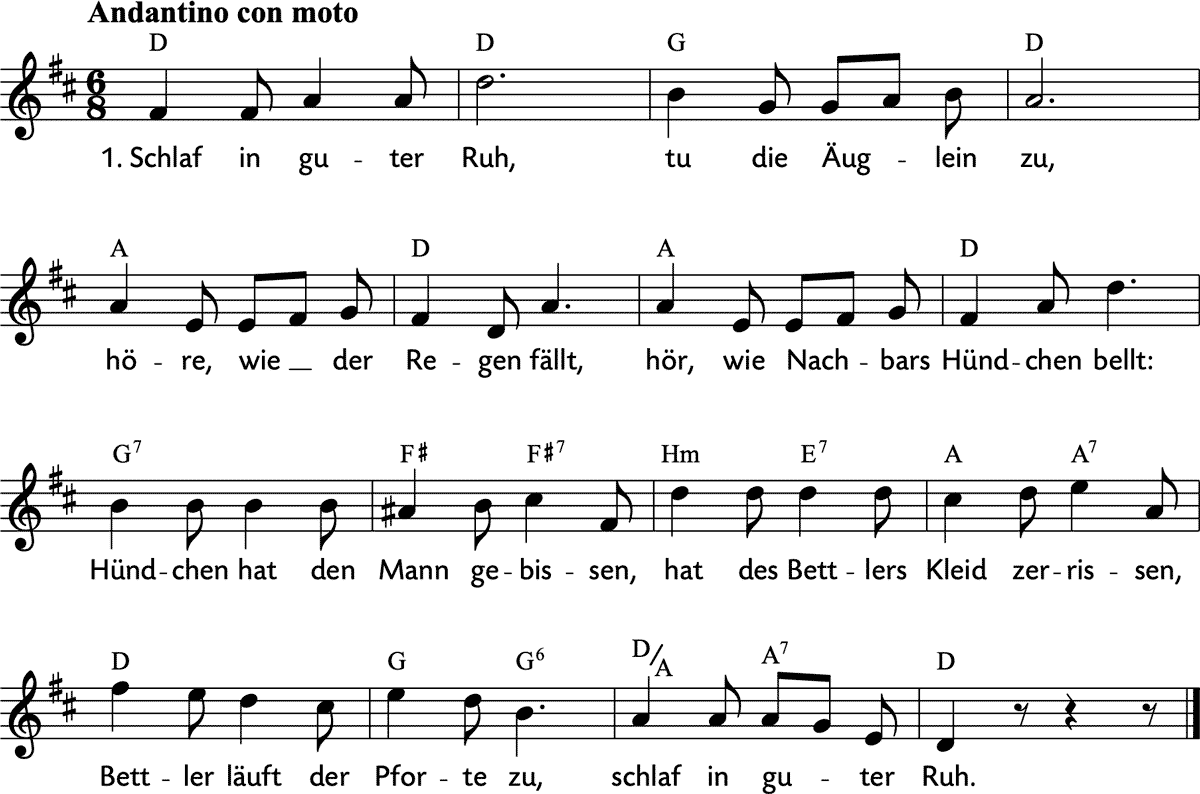 Noten 'Schlaf in guter Ruh'