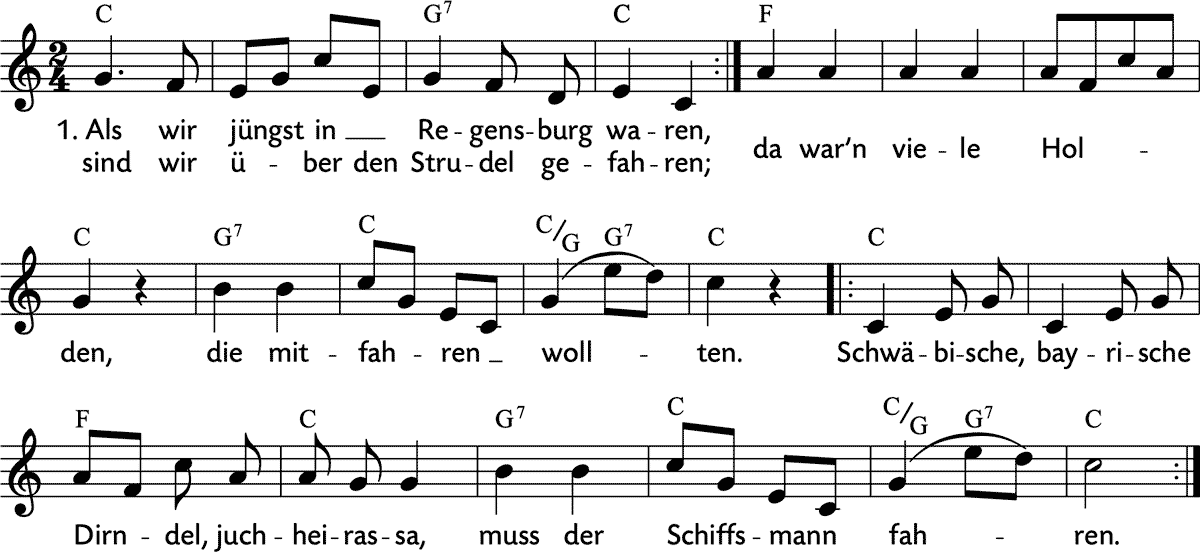 Noten 'Als wir jüngst in Regensburg waren'