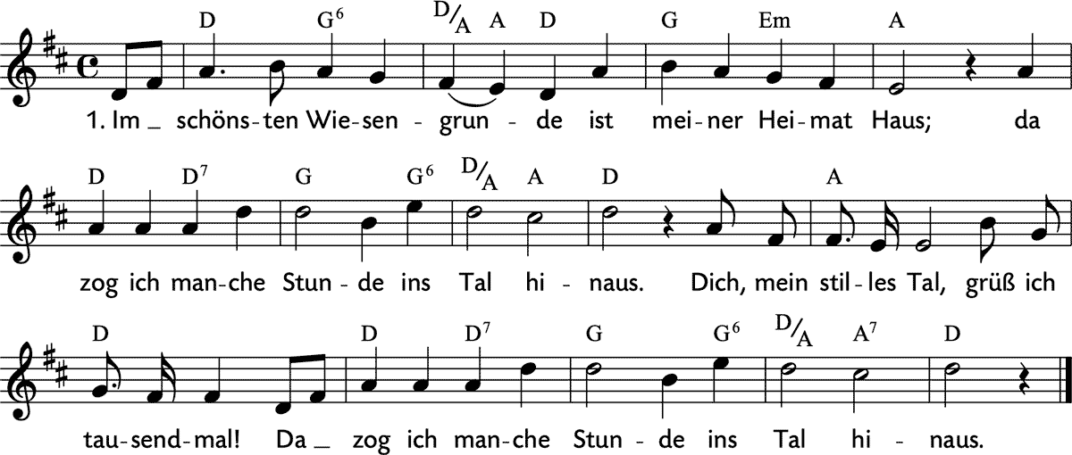 Noten 'Im schönsten Wiesengrunde'