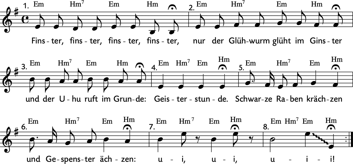 Noten 'Finster, finster'