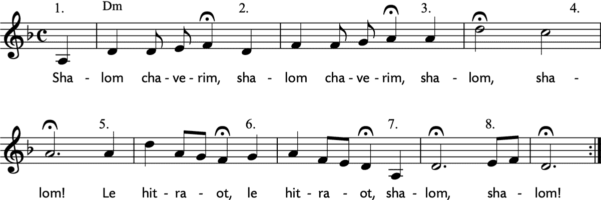 Noten 'Shalom chaverim'