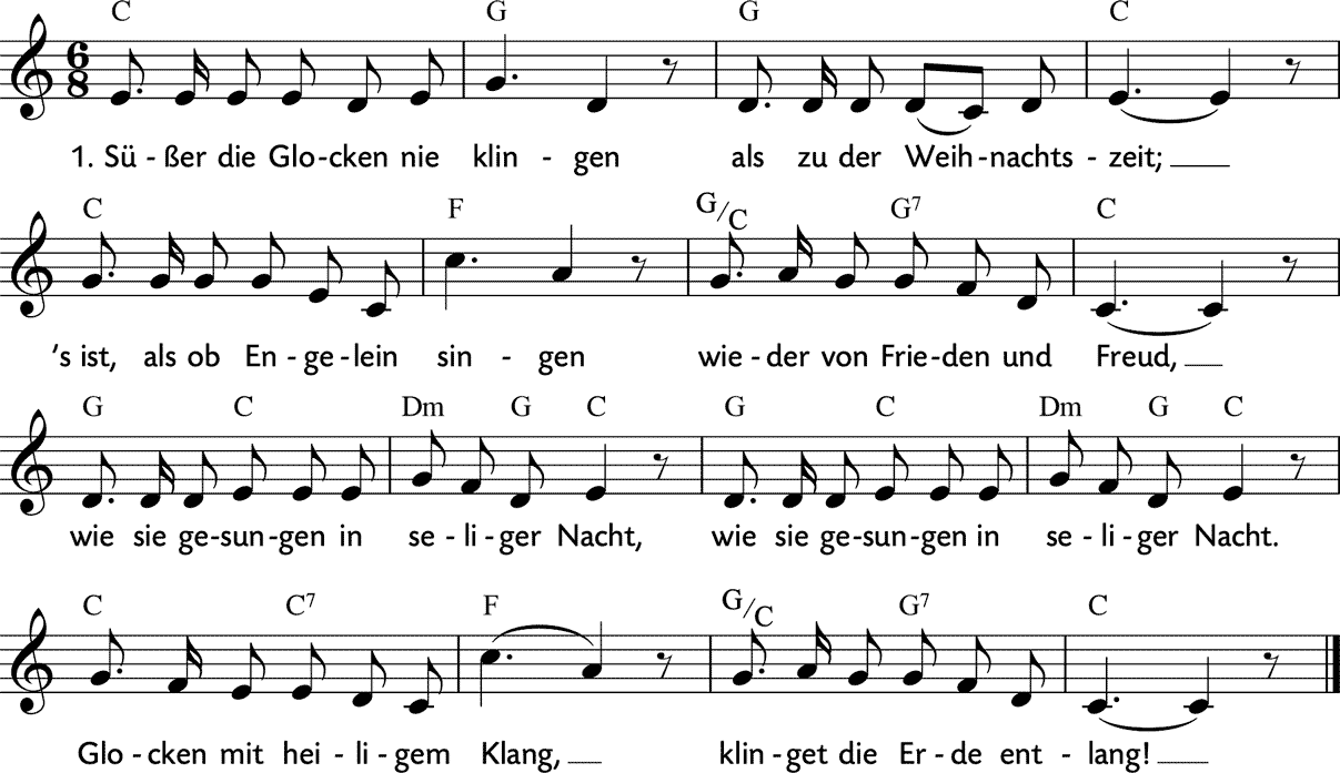 Noten 'Süßer die Glocken nie klingen'