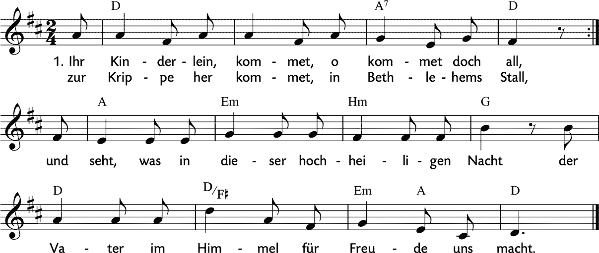 Noten 'Ihr Kinderlein, kommet'