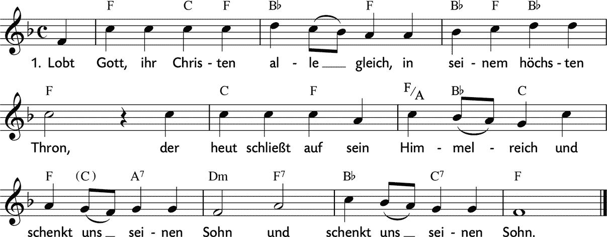 Noten 'Lobt Gott, ihr Christen alle gleich'