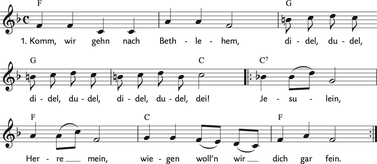 Noten 'Komm, wir gehen nach Bethlehem'