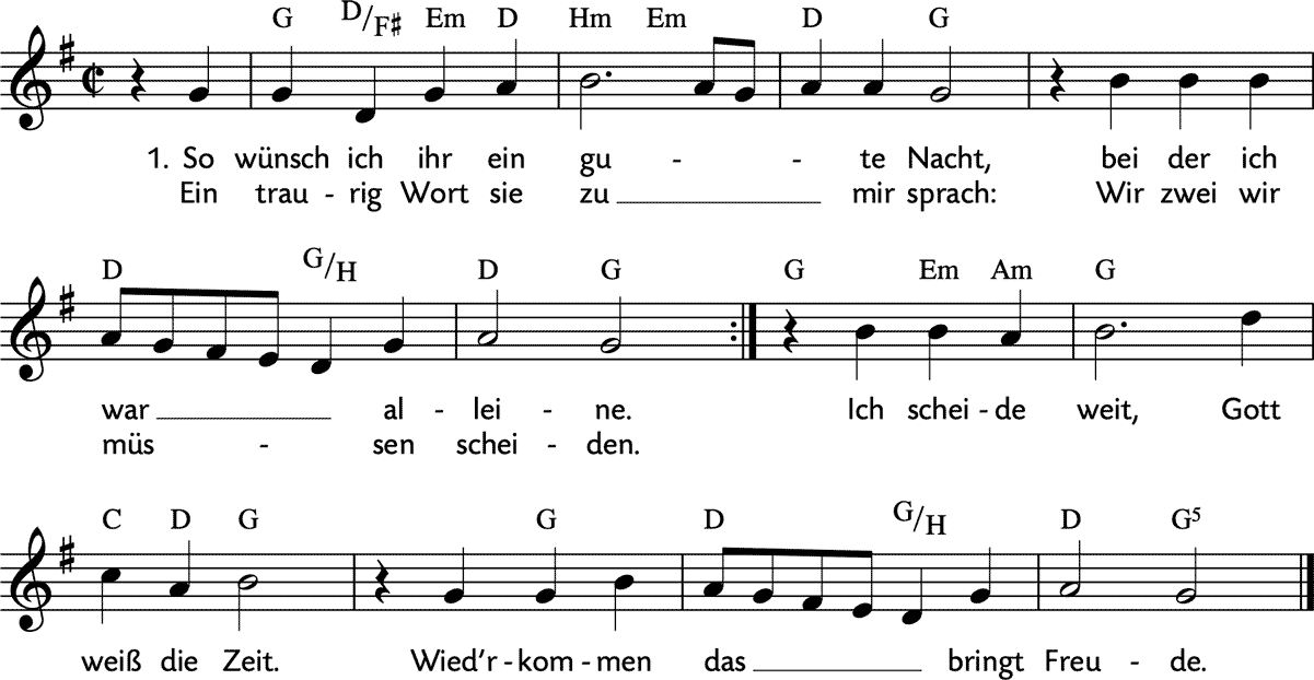 Noten 'So wünsch ich ihr ein gute Nacht'