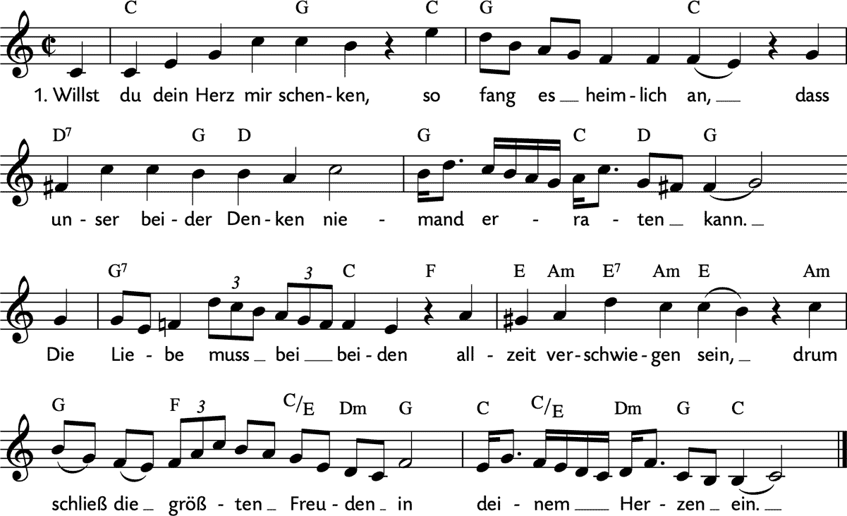 Noten 'Willst du dein Herz mir schenken'
